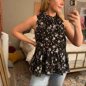 LOFT Floral Peplum Top